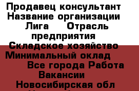 Продавец-консультант › Название организации ­ Лига-1 › Отрасль предприятия ­ Складское хозяйство › Минимальный оклад ­ 25 000 - Все города Работа » Вакансии   . Новосибирская обл.,Новосибирск г.